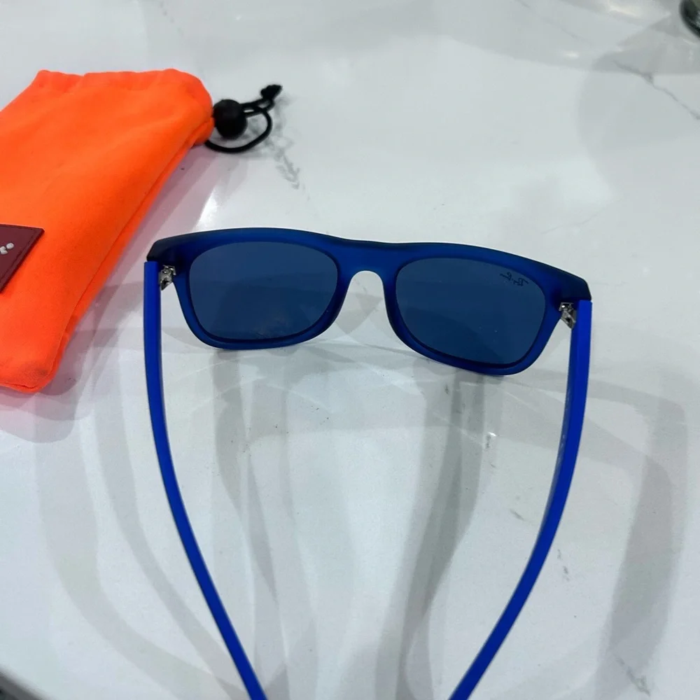 Ray-Ban Vibrant Orange Pouch with Navy Sunglasses
